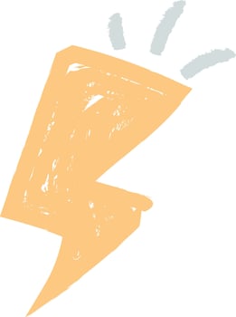 Childish Drawing Lightning vector