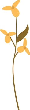 Hand Drawn Wildflower On Stem Drawn Icon vector