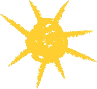 Crayon Kids Scribble Sun vector