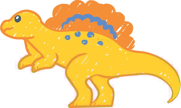 Dinosaur Crayon Kids Scribble Illustration vector