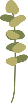 Flat Illustration Icon Leaves Branch Handdrawn vector