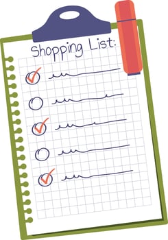 Tablet With Shopping List vector