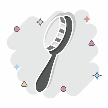 Icon Eco Dish Brush. related to Green House symbol. comic style. design editable vector