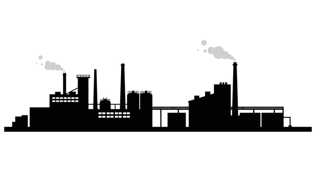 Industrial factory silhouette vector