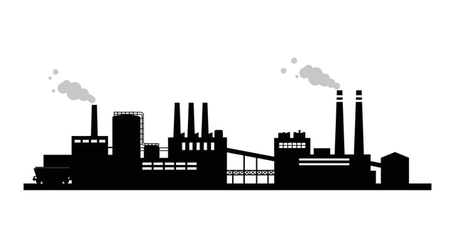 Industrial factory silhouette illustration vector
