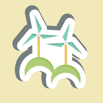 Sticker Wind Turbine. related to Green House symbol. design editable vector