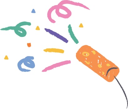 Confetti Crayon Hand Drawn vector