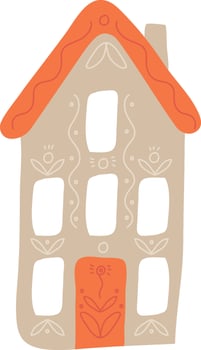 Scandinavian Folk House Illustration vector