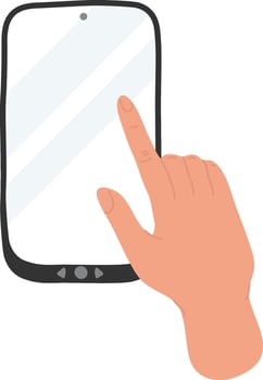 Finger Tapping On Smartphone vector