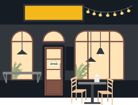 Street Cafe Showcase Facade vector
