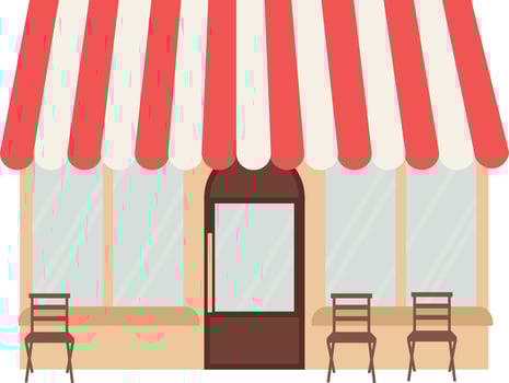 Storefront Shop Facade Flat Illustration vector