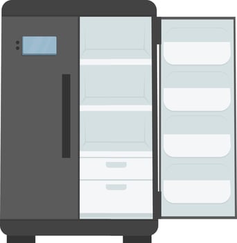 Opened Double Door Fridge vector