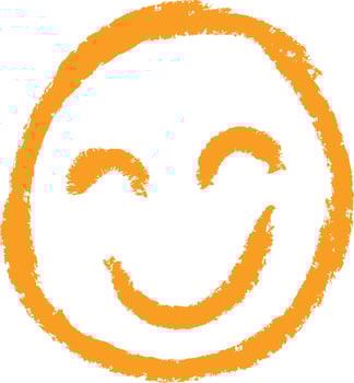 Childish Scribble Emoji Happy Face vector