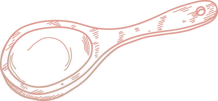 Sketch Wooden Spoon Handdrawn vector