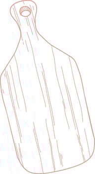 Sketch Wooden Cutting Board Handdrawn vector