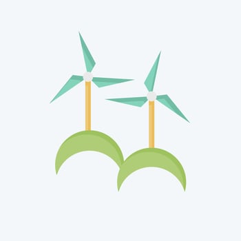 Icon Wind Turbine. related to Green House symbol. flat style. design editable vector