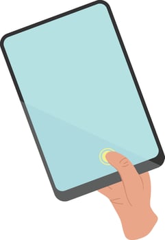 Biometric Authentication Finger On Tablet Illustration vector