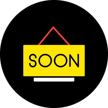 Soon Glyph Gino Color Coming Soon Upcoming Imminent Anticipated vector