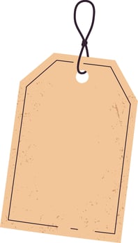 Blank Cardboard Paper Price Tag Hand Drawn vector
