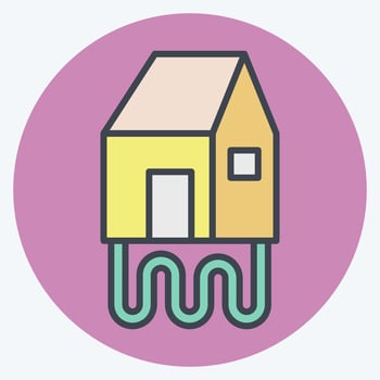 Icon Geothermal House. related to Green House symbol. color mate style. design editable vector