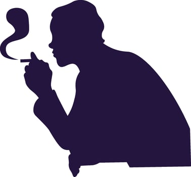 Smoking Man Silhouette vector