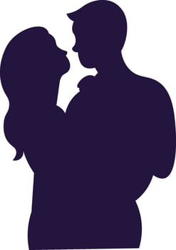 Woman And Man Silhouette vector