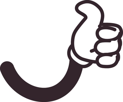 Cartoon Character's Hand Thumb Up vector