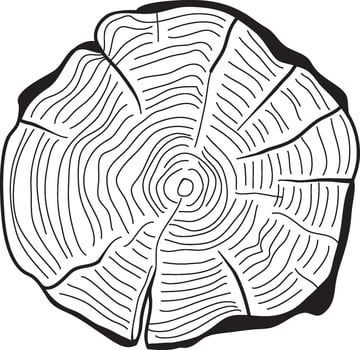 Wood Circle Lines Texture Doodle vector