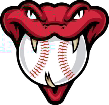 Snake logo with baseball vector