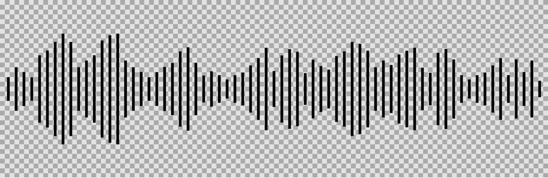 Digital Equalizer sound radio icon, voice message podcast audio recording. Music waveform pulse, equalizer rhythm symbol. Record level vibration. vector