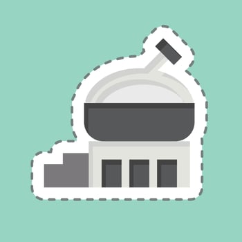 Sticker line cut research. related to Downtown symbol. design editable vector
