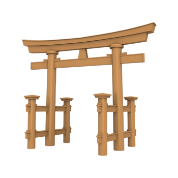 3D Render of a Traditional Torii Gate png