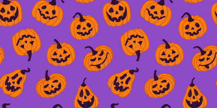Halloween pumpkin pattern background vector