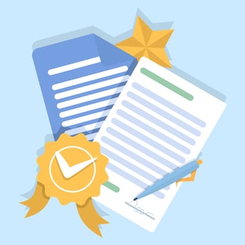 Flat illustration of certificate, achievement, award, grant, and diploma concepts. Premium quality graphic design element for education, success, recognition, and professional accomplishment vector