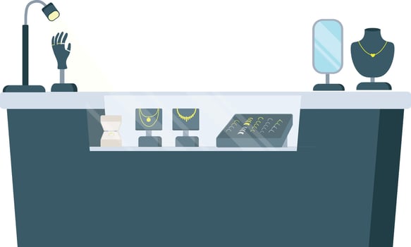 Jewelry Store Display Table Interior Illustration vector