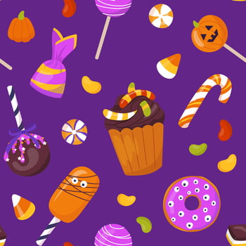 Halloween candy pattern design vector