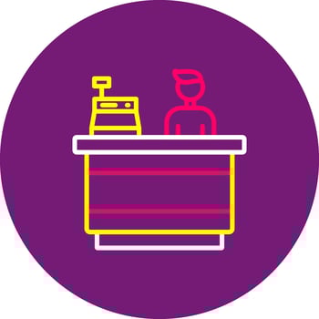 Cashier Flat Icon Teller Clerk Register Sales vector