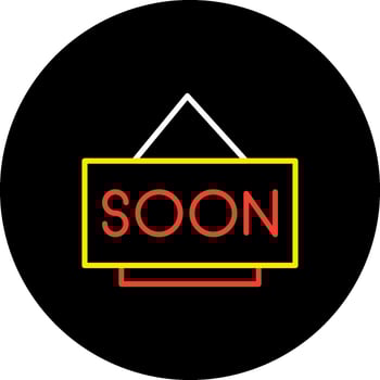 Soon Flat Icon Coming Soon Upcoming Imminent Anticipated vector