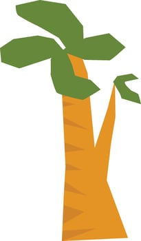 Paper Cut Tropical Palm vector