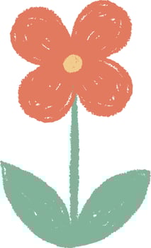 Hand Drawn Crayon Flower Flat Illustration Hand Drawn Icon vector