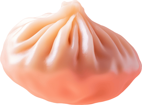 Close up of a Single Steamed Bao Bun Delicious Asian Cuisine Dumpling png