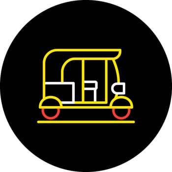 Tuktuk Line dino color Vehicle Taxi Transport Thailand vector
