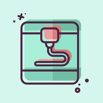 Icon 3D Printer. related to Printing symbol. MBE style. design editable vector