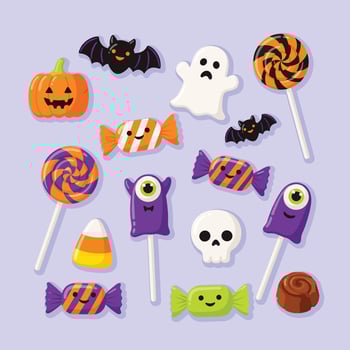 Flat Halloween Candy Illustration vector