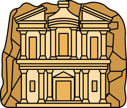 isolate illustration of Petra Jordan vector