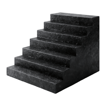 Dark stone stairs ascending to an unseen destination a three dimensional rendering of a minimalist staircase png