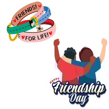 Colorful Friendship Bracelets and Hugging Friends Illustration vector
