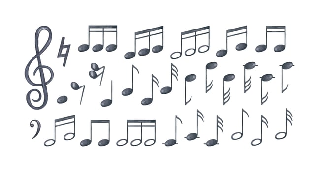 Illustration of musical notes and symbols vector