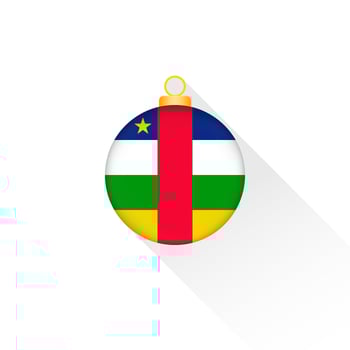 Central African Republic National Flag Christmas Decoration. vector