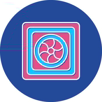 Fan on Cooler Ventilation Airflow Heatsink vector